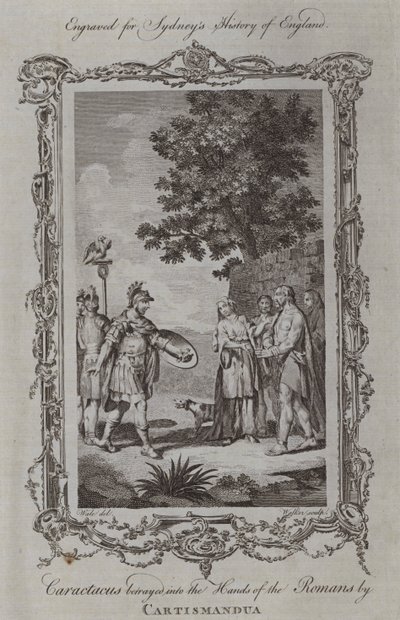 Caractacus traicionado en manos de los romanos por Cartismandua de Samuel (after) Wale