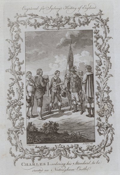 Carlos I Ordenando Erectar su Estandarte en el Castillo de Nottingham de Samuel (after) Wale