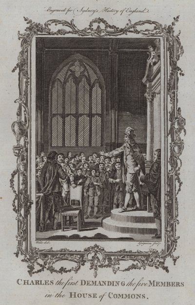 Carlos I Exigiendo a los Cinco Miembros en la Cámara de los Comunes de Samuel (after) Wale