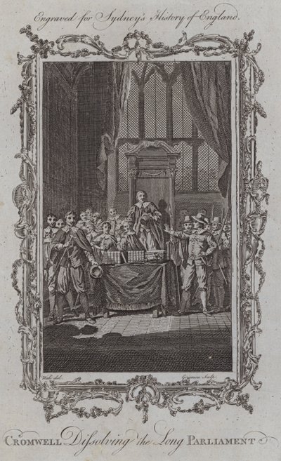 Cromwell disolviendo el Parlamento Largo de Samuel (after) Wale