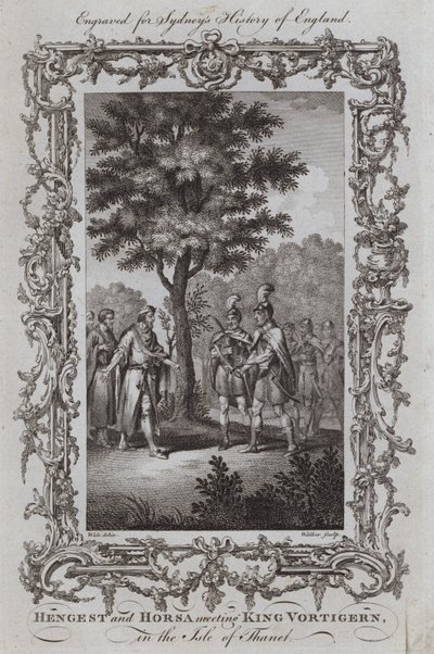 Hengest y Horsa se Reúnen con el Rey Vortigern en la Isla de Thanet de Samuel (after) Wale
