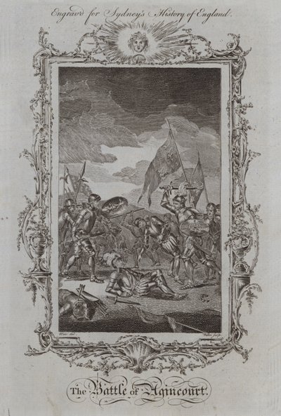 La batalla de Agincourt (grabado) de Samuel (after) Wale