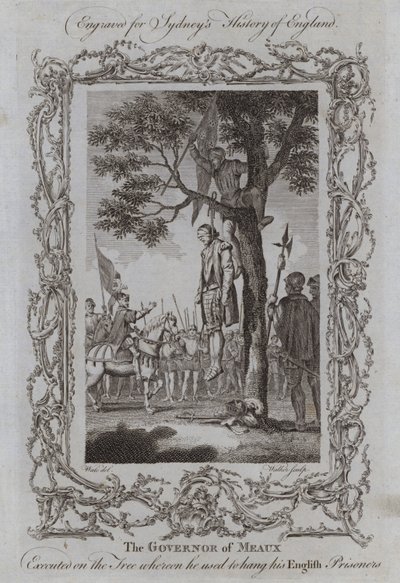El gobernador de Meaux ejecutado en el árbol donde solía colgar a sus prisioneros ingleses de Samuel (after) Wale