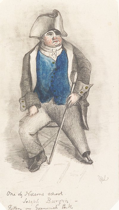 Retrato de Joseph Burgin, c.1844 (grafito y acuarela) de Samuel (attr.to) Lane