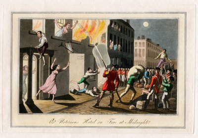 Incendio en un hotel de Londres, a medianoche de Samuel Alken