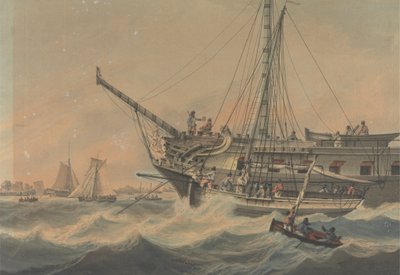 Tripulación de guerra y transporte marítimo frente a la costa de Samuel Atkins