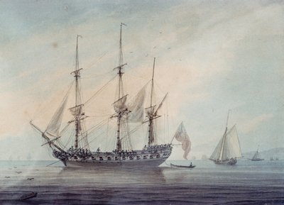 Marina con una fragata de Samuel Atkins