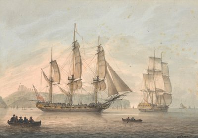 Buques de línea frente a Dover de Samuel Atkins