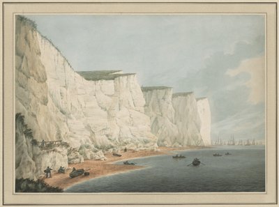 La flota frente a la costa, Beachy Head, c. 1790-1805 de Samuel Atkins