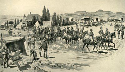 Lord Roberts y su personal partiendo para un reconocimiento desde el cuartel general en Smaldeel, 1901 de Samuel Begg