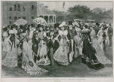 El partido de cricket de Eton y Harrow: Sociedad en Lord