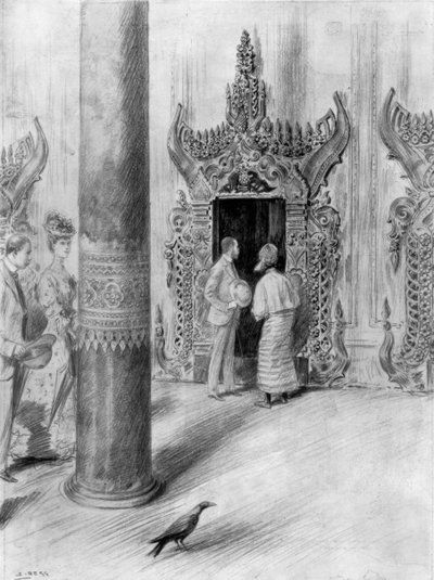 El Príncipe y la Princesa de Gales en el palacio del Rey Theebaw, Mandalay, Birmania, 1906 de Samuel Begg