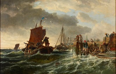 Tormenta entrante, puerto de Newhaven de Samuel Bough