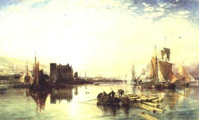 Puerto de Glasgow, Atardecer de Samuel Bough