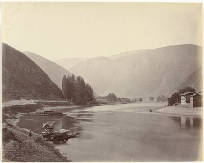 Riviergezicht nabij Baramulla, India Baramula, vista río abajo (título original) de Samuel Bourne (signed by artist)