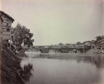 Bridge of Shops, Srinagar, Kashmir de Samuel Bourne