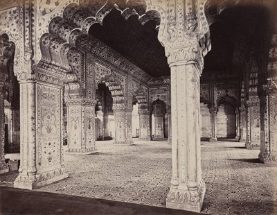 Delhi. El palacio del emperador. Interior del Dewani en la sala privada de Samuel Bourne