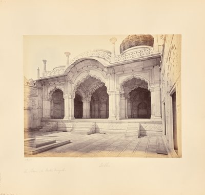 Delhi; el palacio, la Moti Masjid (Mezquita de la Perla) de Samuel Bourne