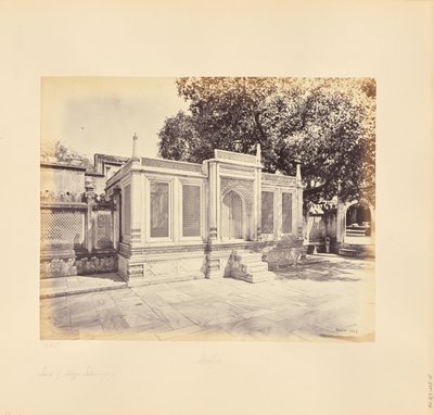 Delhi; la tumba de Mirza Jehangir. Es una magnífica talla de mármol de Samuel Bourne