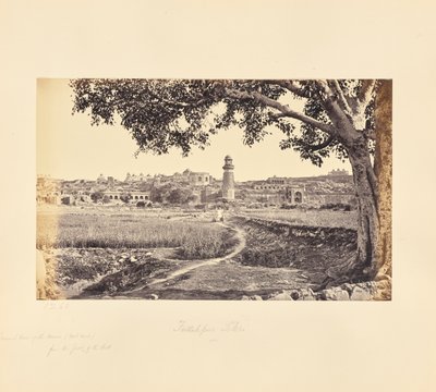 Fatehpur Sikri; vista general de las ruinas (lado oeste), desde el pie de la colina de Samuel Bourne