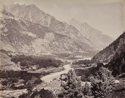 El alto Himalaya. Vista del valle de Buspa desde Sangla de Samuel Bourne