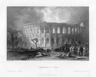 Anfiteatro en Nimes, Francia, siglo XIX de Samuel Bradshaw