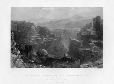 El Monasterio de Santa Saba Mar Saba, Israel, 1841 de Samuel Bradshaw