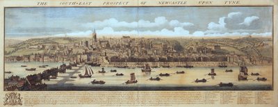 La perspectiva sureste de Newcastle Upon Tyne de Samuel Buck