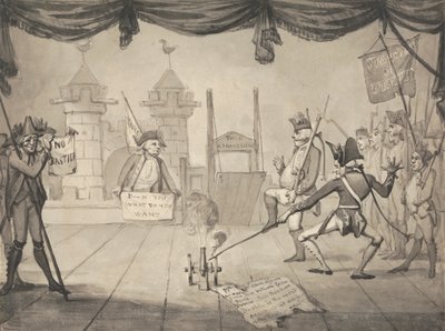 Versión anfiteatral de la caída de la Bastilla de Samuel Collings