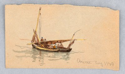 Barcos en Étretat de Samuel Colman