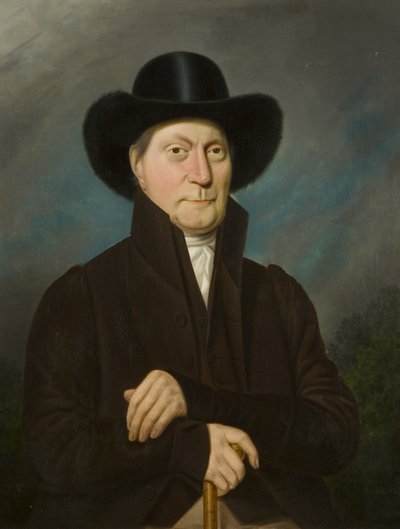 Retrato de un hombre con sombrero de castor de Samuel Colman