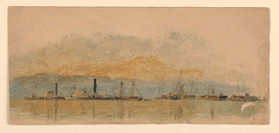 Vapores y Barcos en un Río de Samuel Colman