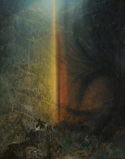 La destrucción del ejército del faraón, c.1830 de Samuel Colman