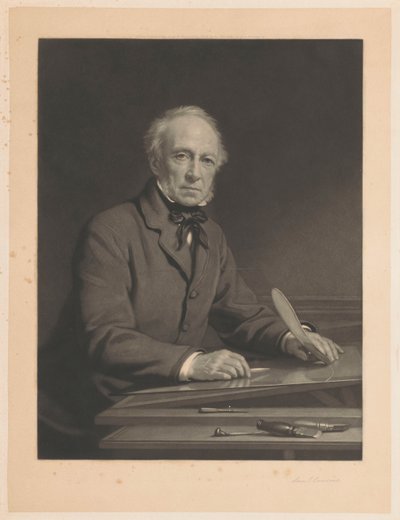 Retrato de Samuel Cousins ​​trabajando en una estampa de Samuel Cousins (signed by artist)