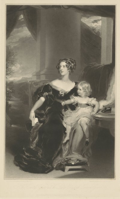 Retrato de Harriet, la condesa Gower y su hija de Samuel Cousins