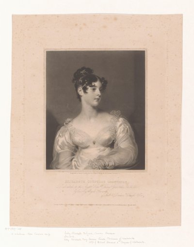 Portret de Elizabeth Leveson-Gower Elizabeth Countess Grovenor (título sobre el objeto) de Samuel Cousins