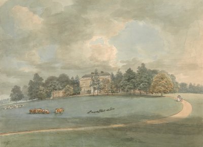 Una casa de campo con figuras en el camino de Samuel Davis