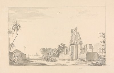 Carruaje fuera de un portal en ruinas de Samuel Davis