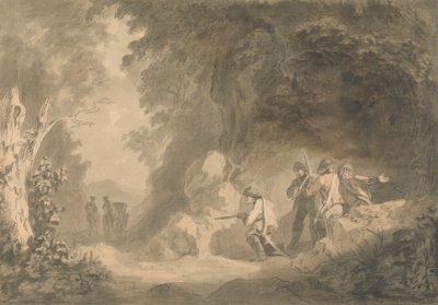 Escena continental - Brigadas en emboscada a la espera de un carruaje de Samuel Davis