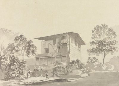 En la aldea cercana a Tassisudon [Tashicho Dzong] de Samuel Davis