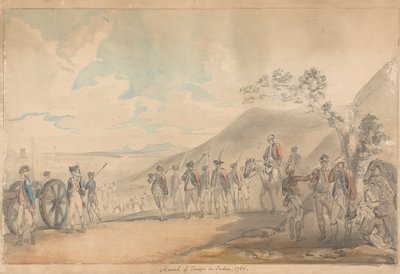 Marcha de tropas en la India de Samuel Davis