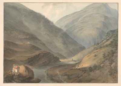 Paisaje montañoso con río de Samuel Davis