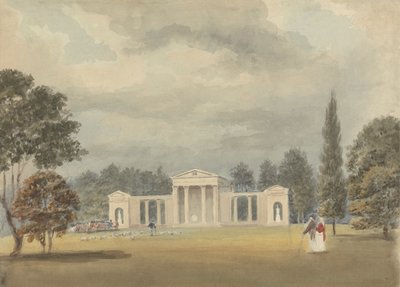 Iglesia parroquial, vista frontal y parcial derecha, Ayot St. Lawrence, Hertfordshire de Samuel Davis
