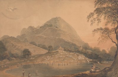 La visita anual de los hindúes a la colina de Mundar, cerca de Bhagulpore [Bhagalpur]. de Samuel Davis