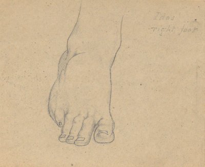 Estudio para el Juicio de Júpiter (Idas, pie derecho) de Samuel Finley Breese Morse