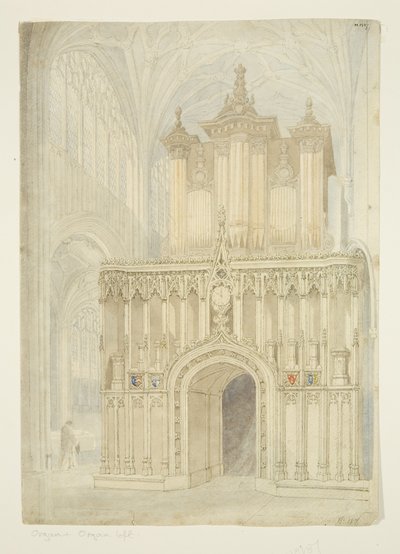 Órgano y Tribuna del Órgano de la Iglesia de St Mary Redcliffe, c.1840 de Samuel Griffiths Tovey