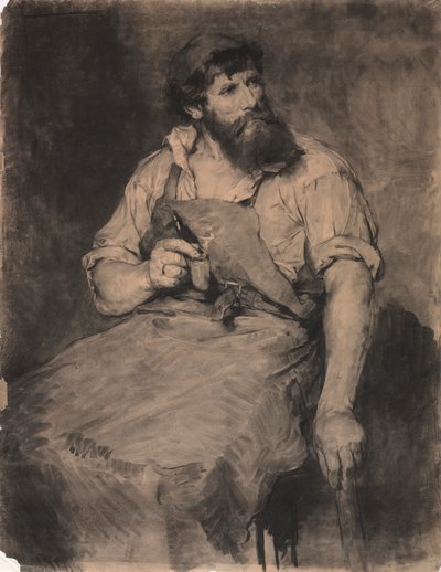Herrería, estudio para "Das Gericht", c.1883 (carboncillo) de Samuel H. Crone