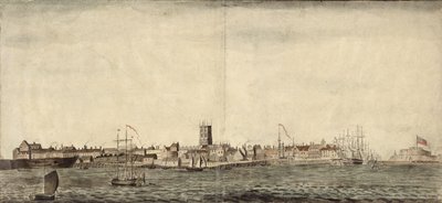 South-east View of Kingston upon Hull (pluma, tinta y aguada sobre papel) de Samuel Heywood
