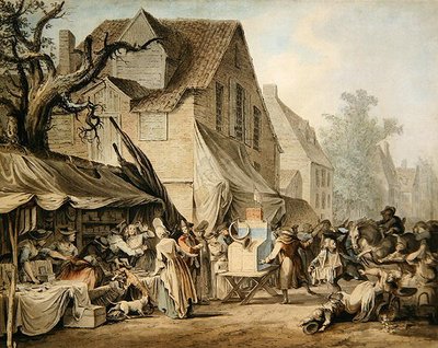 Una escena de mercado de Samuel Hieronymous Grimm