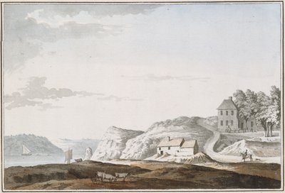 Aust Passage, Gloucestershire (acuarela y bodycolour sobre papel) de Samuel Hieronymous Grimm